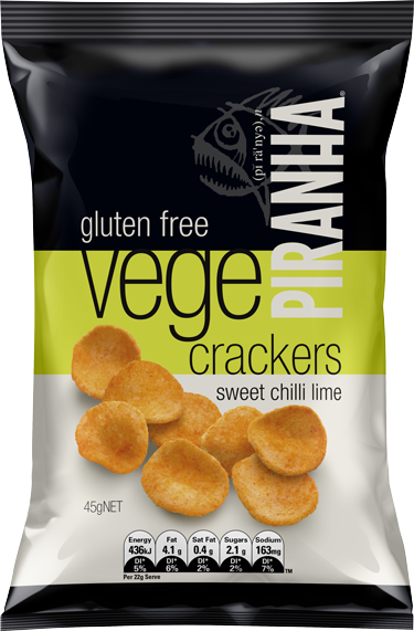 Vege Crackers – Sweet Chilli Lime 45g | PIRANHA